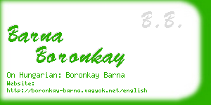 barna boronkay business card